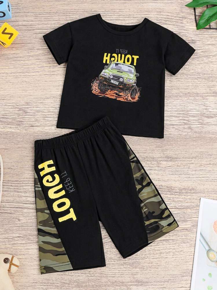  Casual Car Toddler Boy Two-piece Outfits 3307