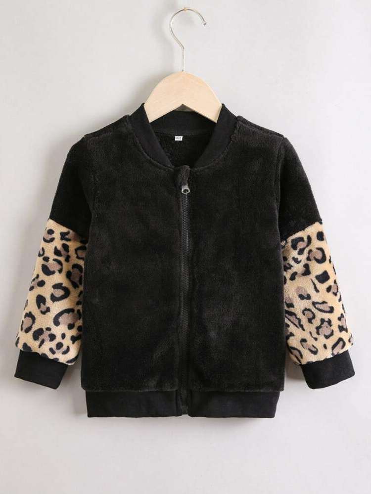 Regular Casual Leopard Black Toddler Girls Clothing 914