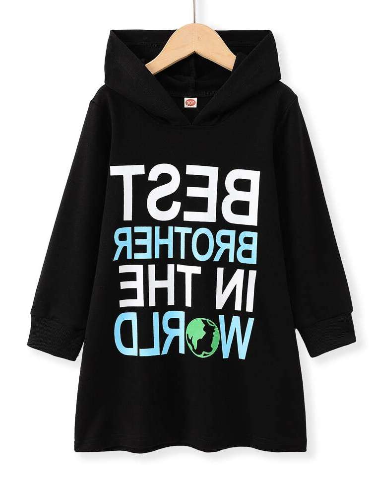  Slogan Regular Fit Long Toddler Girl Sweatshirts 853