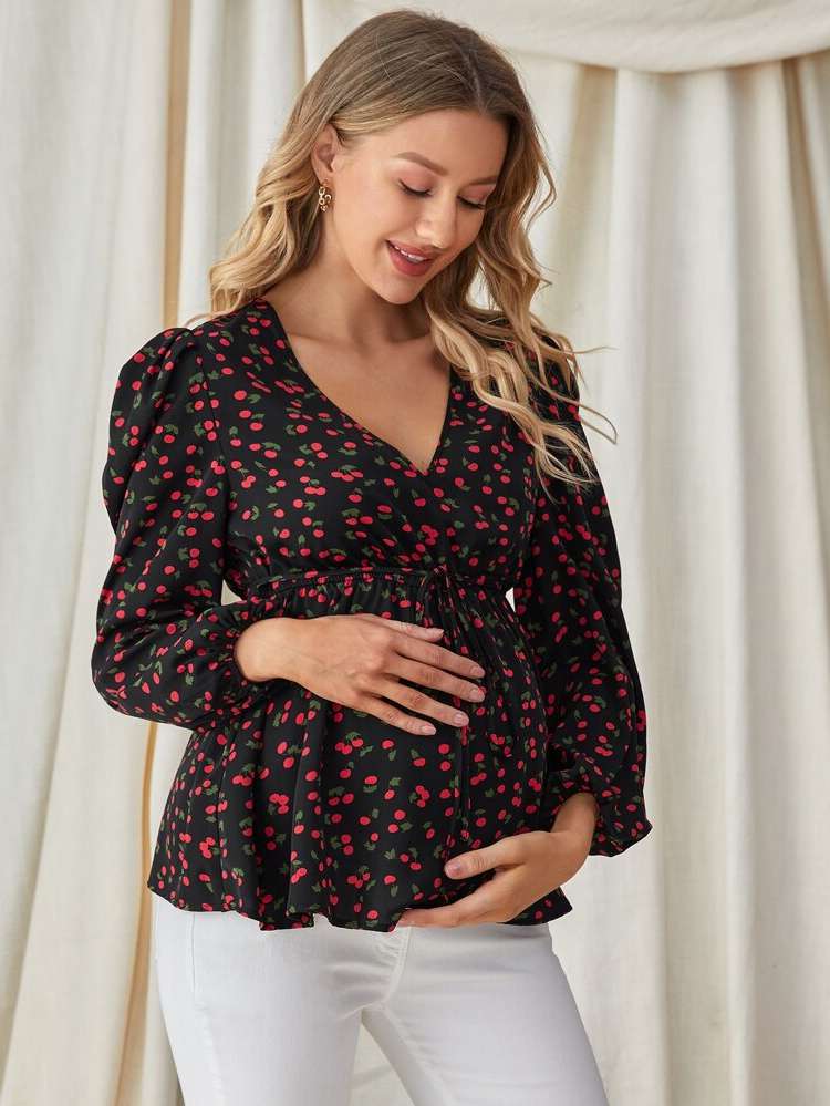  Casual Ruffle Hem Maternity 3522