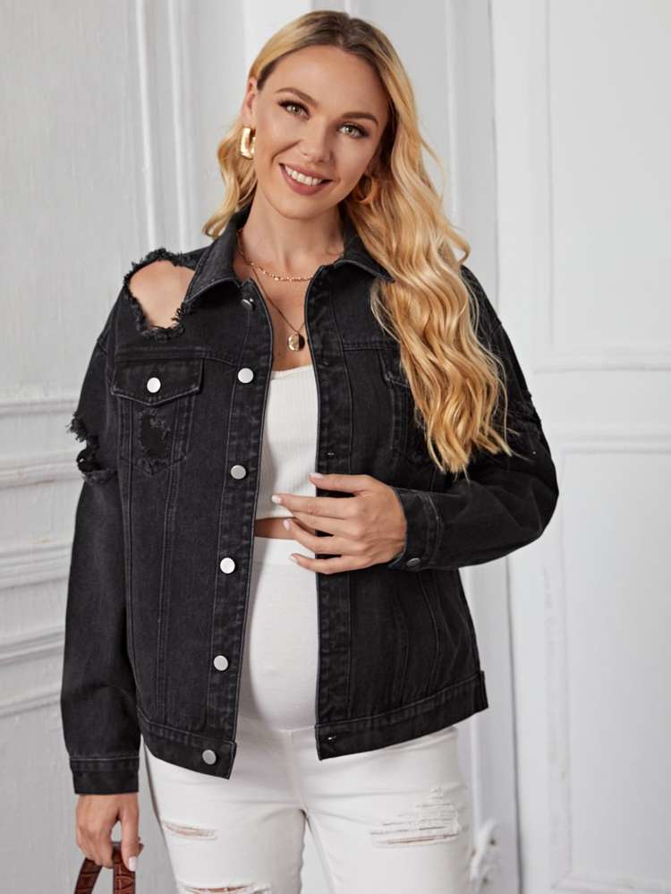 Regular Fit  Slogan Maternity Denim 2256