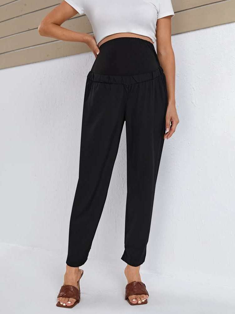  Black Regular Fit Plain Maternity 7083