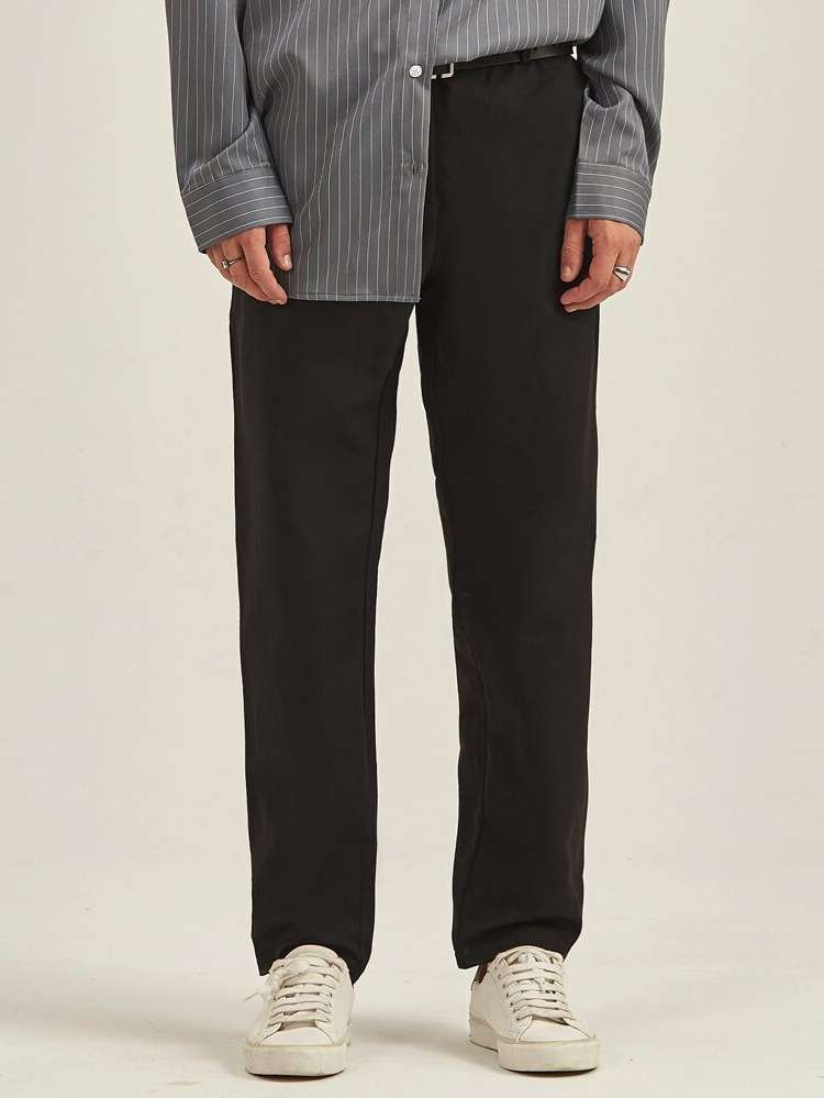  Black Button Men Suit Pants 875