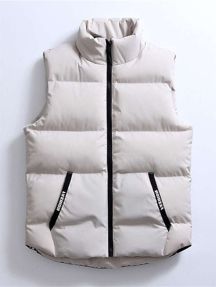 Sleeveless Casual Black Men Winter Coats 897