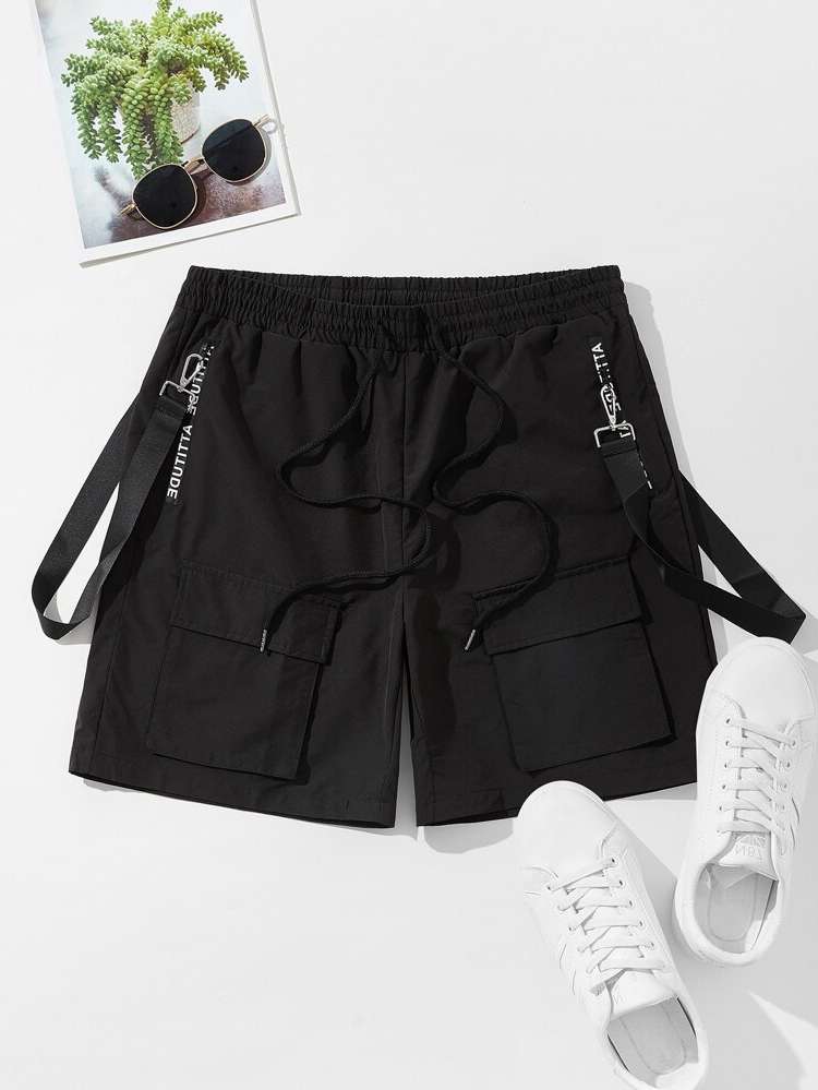 Plain Black Men Shorts 211