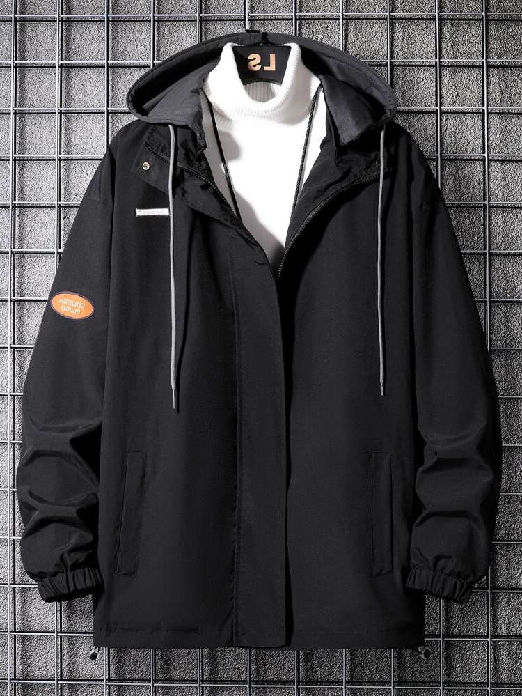 Regular Fit Regular Preppy Hooded Men Outerwear 862