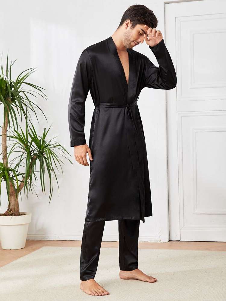 Casual Long Sleeve Black Men Loungewear Sets 5631