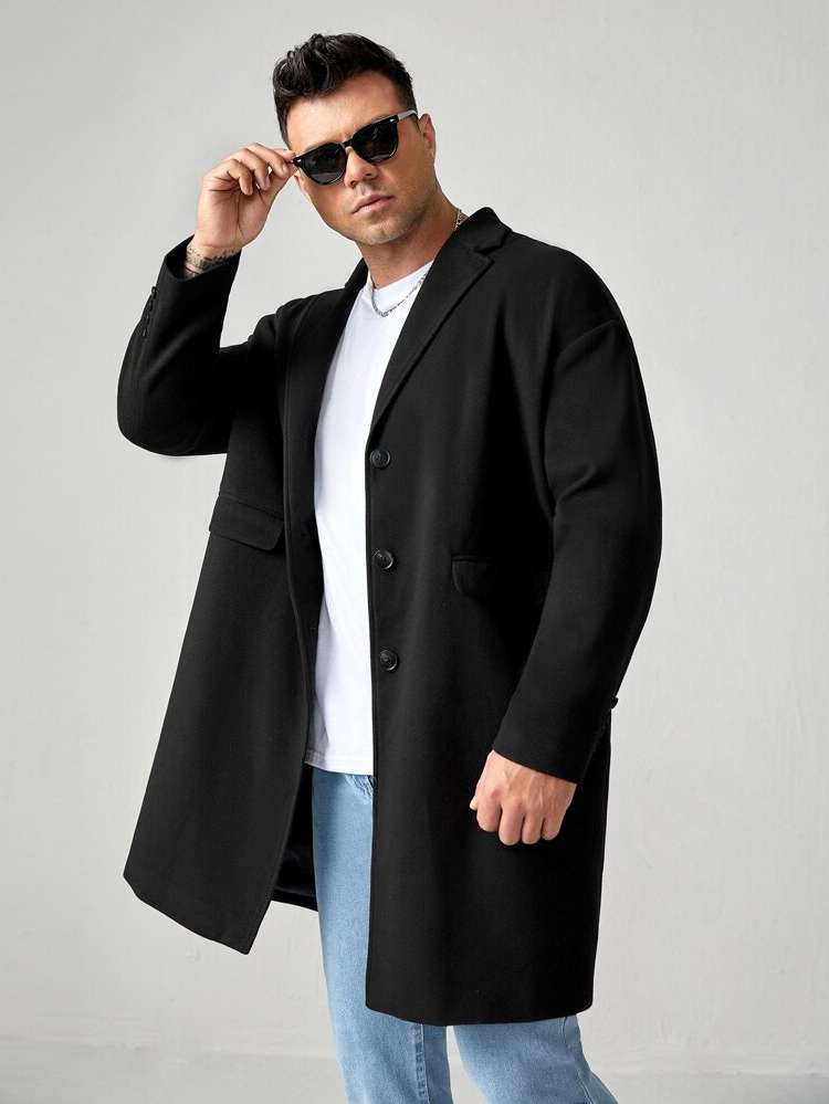 Long Sleeve Regular Fit Plain Men Outerwear 2708