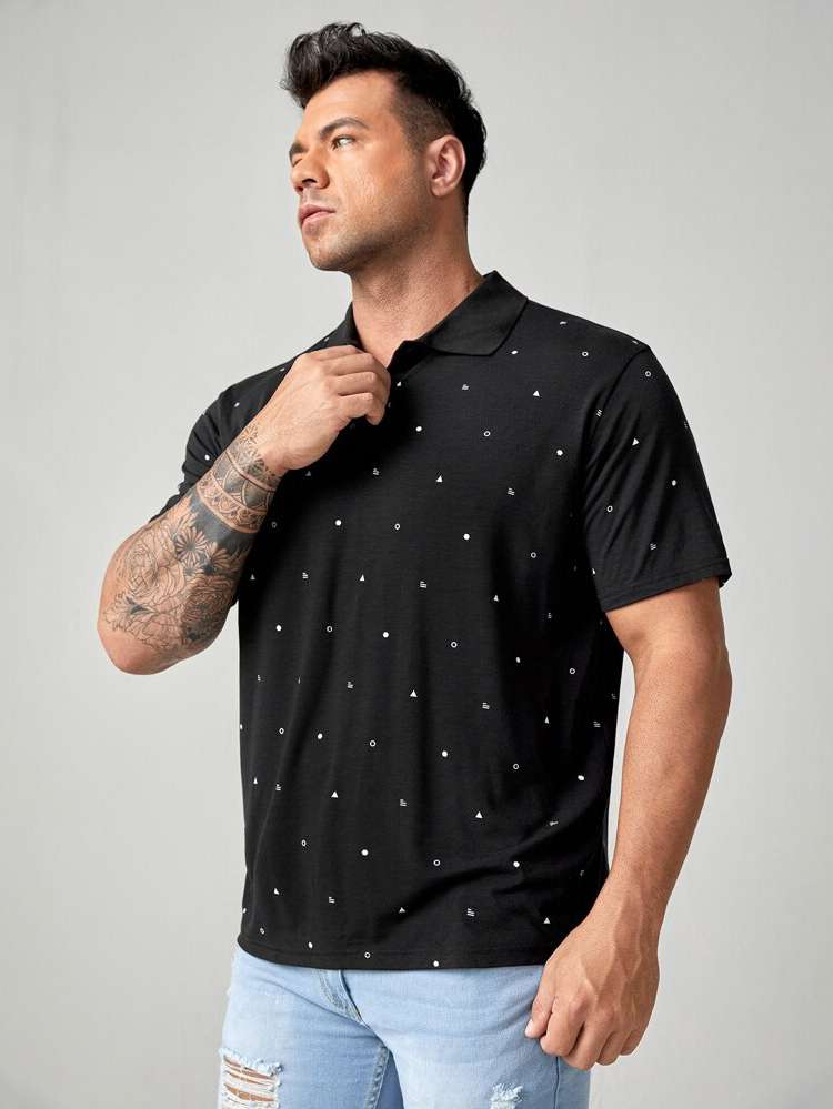 Black Polo Short Sleeve Men Polo Shirts 504