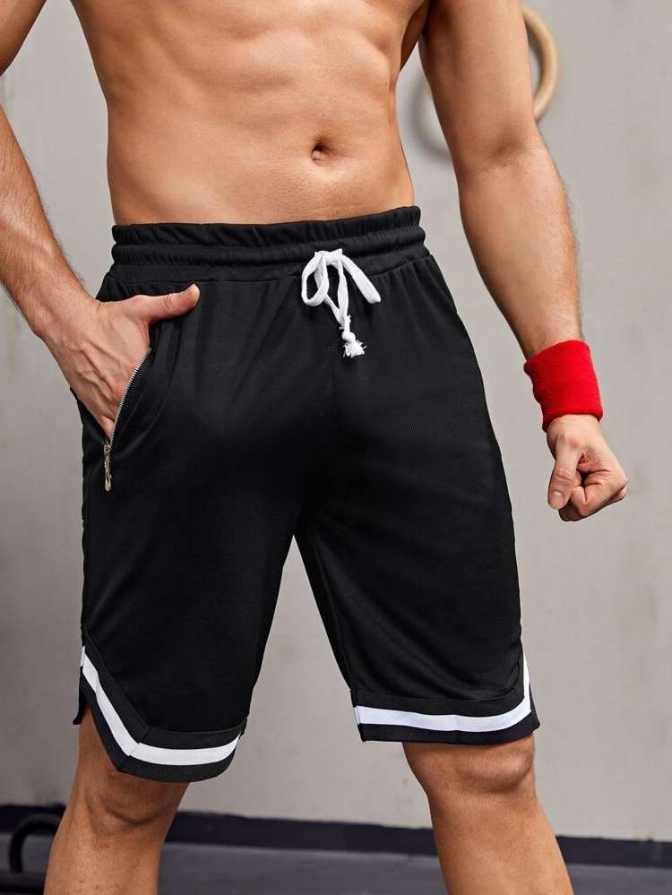  Black Sporty Men Sports Shorts 3773