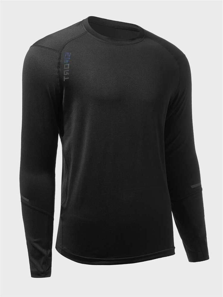  Black Long Sleeve Men Activewear 2207