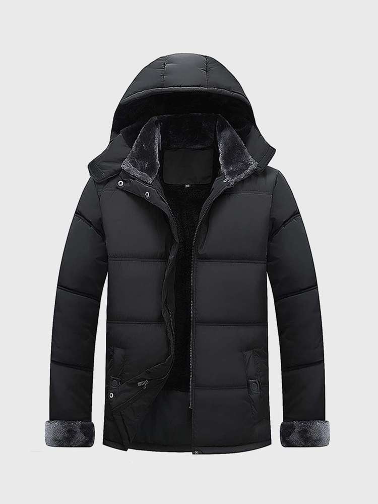  Regular Zipper Plain Men Winter Coats 988