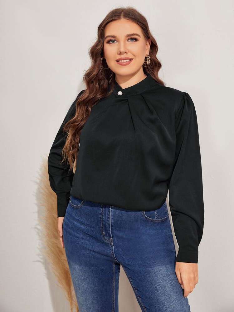  Long Sleeve Regular Plus Size Blouses 8847