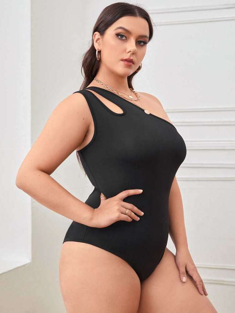 Sexy Sleeveless Plus Size Bodysuits 8718