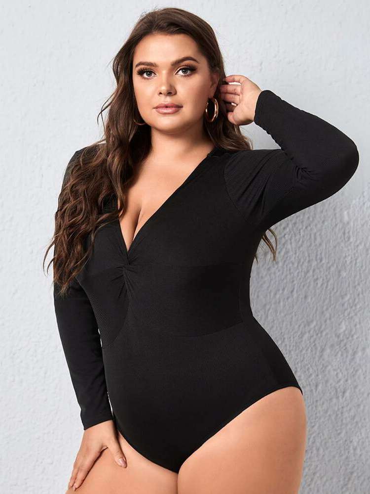  Black Plus Size Bodysuits 7719