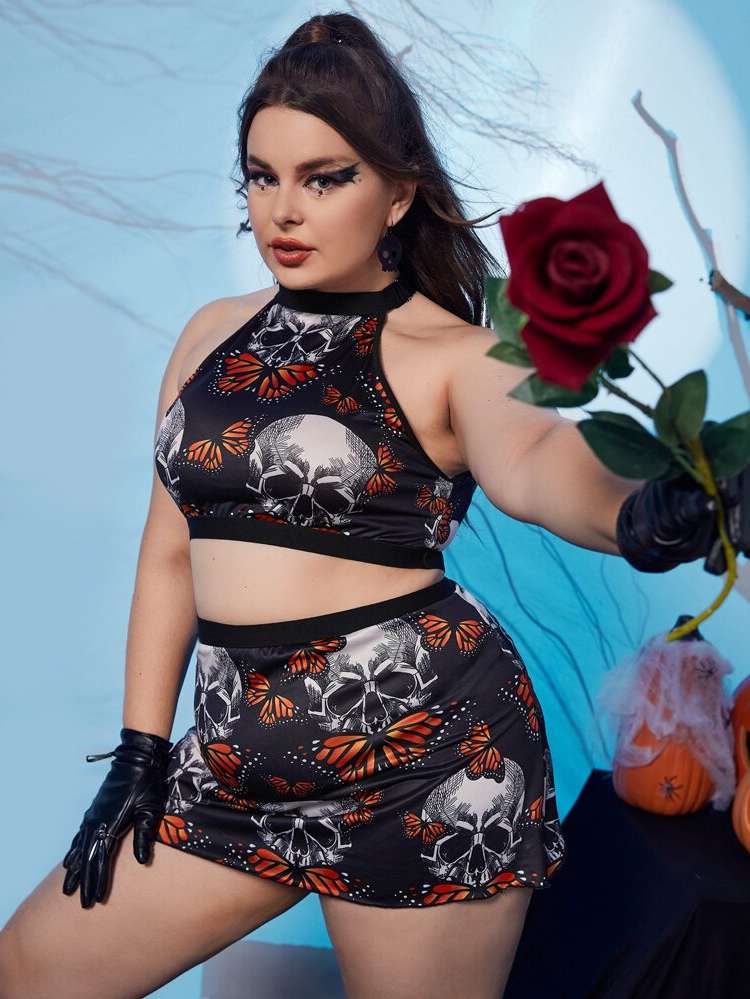 Animal Sexy Black Plus Size Bra  Panty Sets 1759