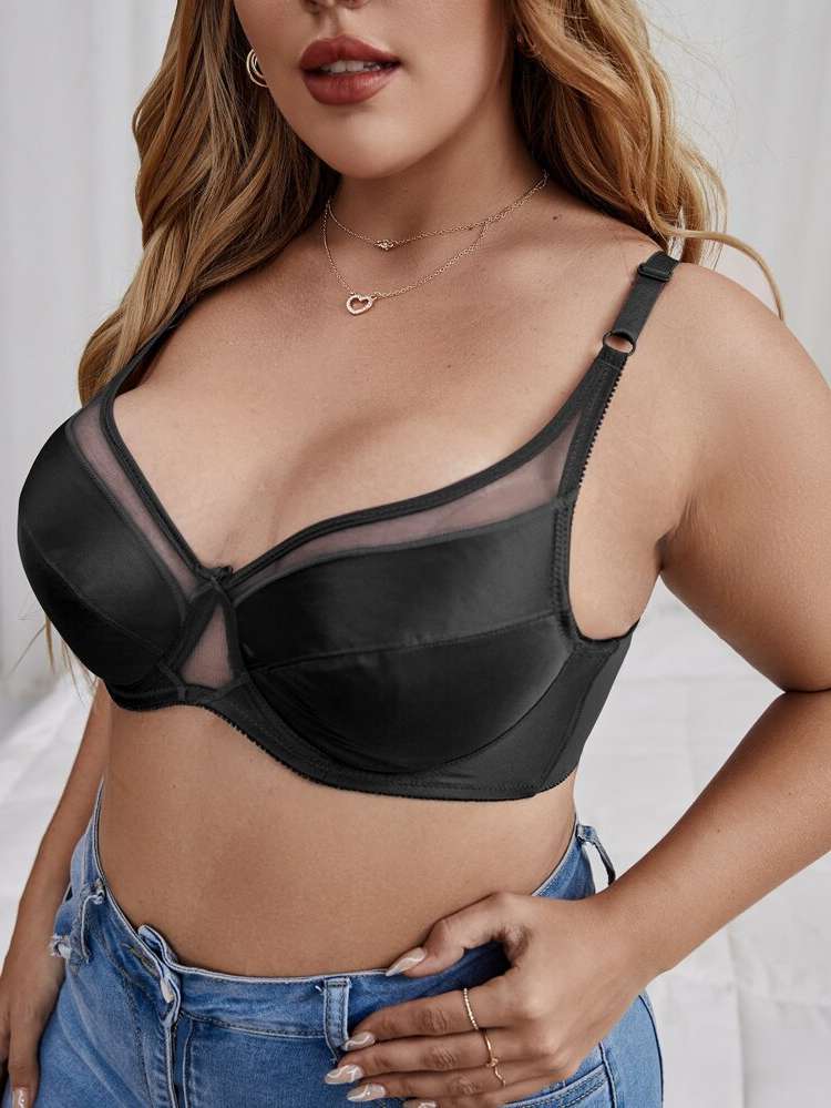  Plain Black Women Plus Intimates 7924