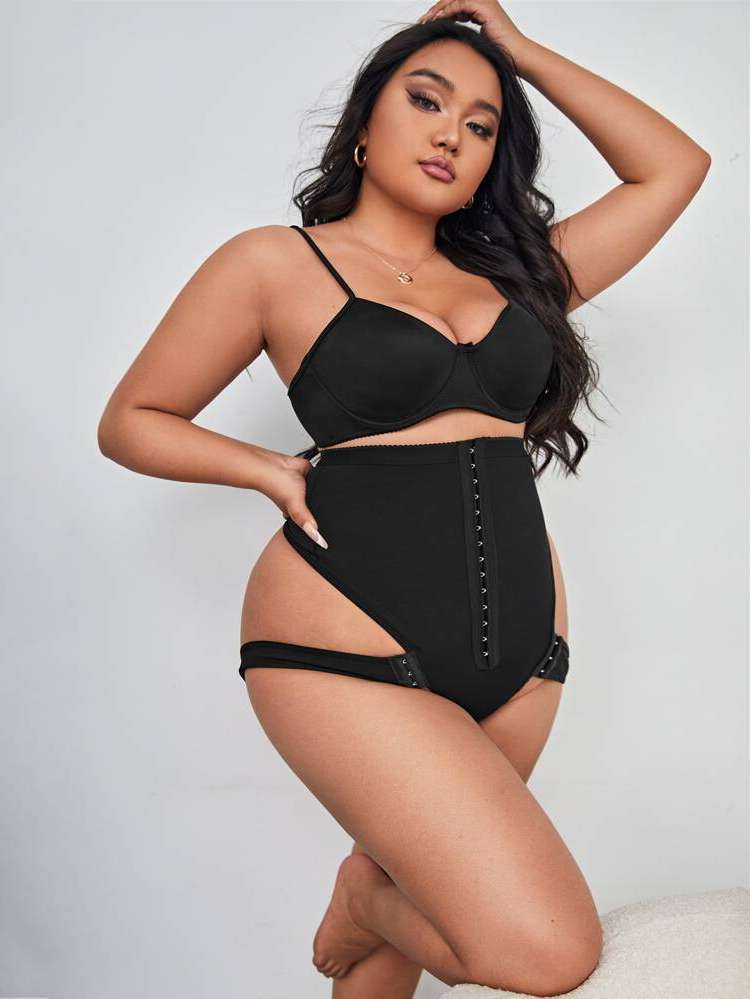  Cut Out Black Plus Size Corsets  Shapewear 1231