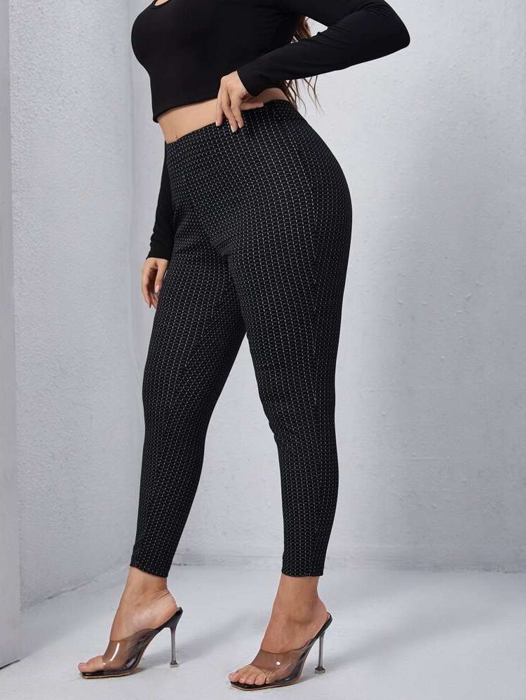  Casual Black Plus Size Bottoms 3428