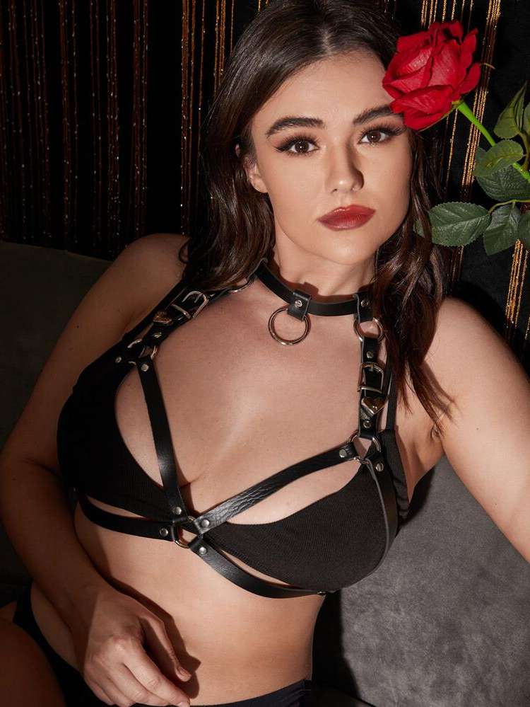 Black  Plain Plus Size Lingerie Accessories 8951