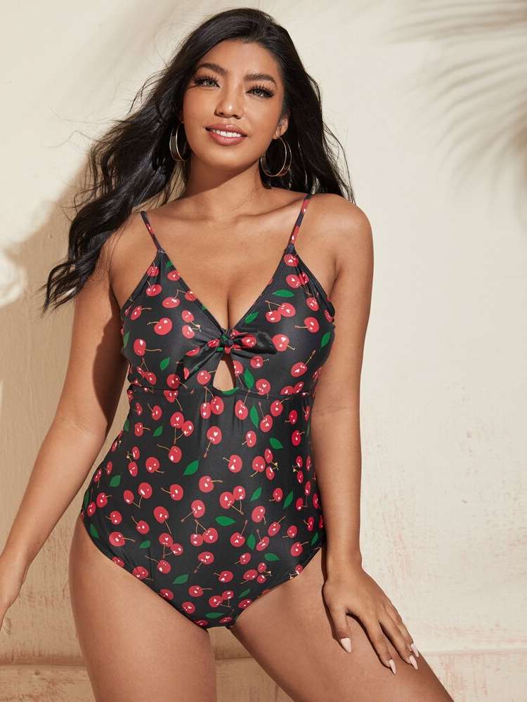   Black Plus Size One-Pieces 2898