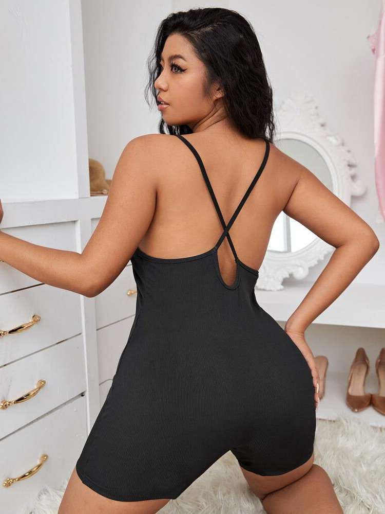  Sexy Sleeveless Plus Size Sleep Jumpsuits 7966