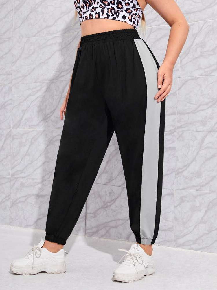   Regular Fit Plus Size Sports Leggings  Pants 3808