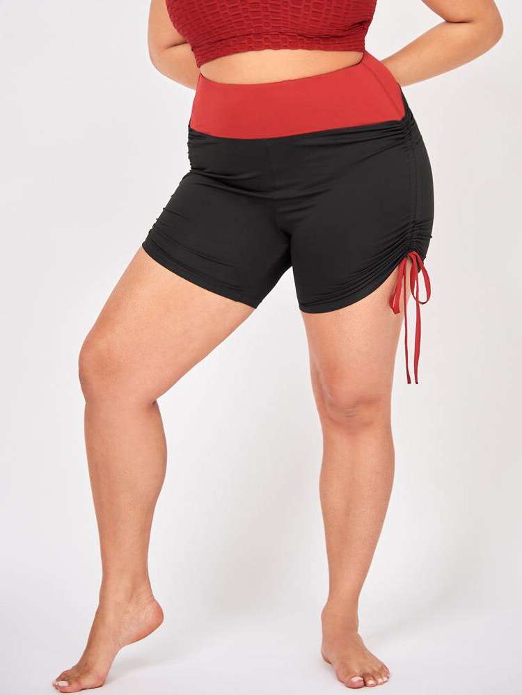  Black  Plus Size Sports Shorts 5600