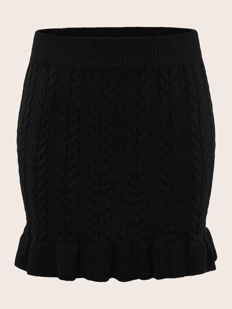  Ruffle Hem  Plus Size Sweater Skirts 694