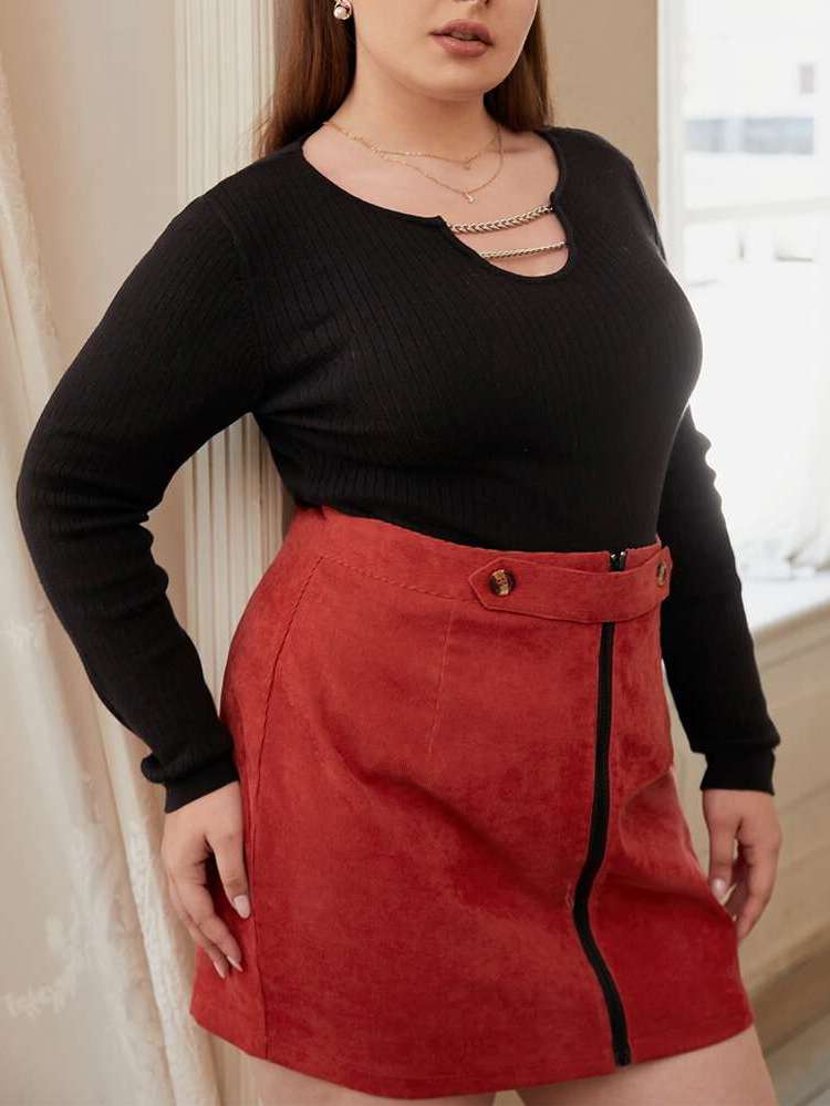  Casual Black Regular Plus Size Sweaters 955