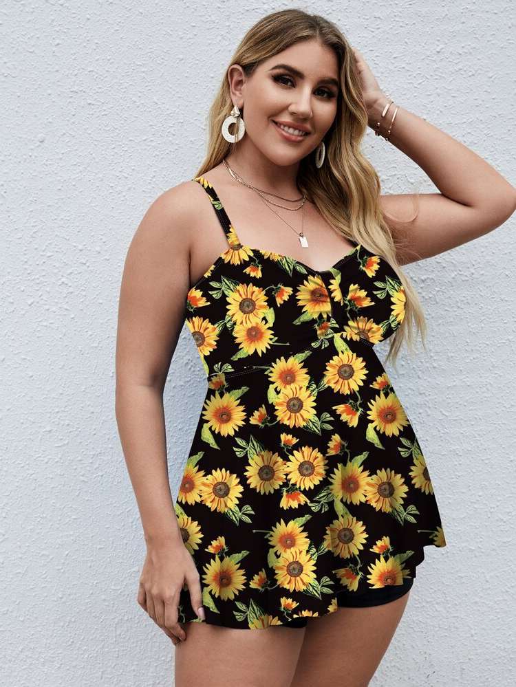  Floral  Plus Size Tankinis 3362