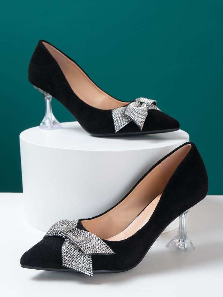 Black Bow Glamorous Shoes 6132