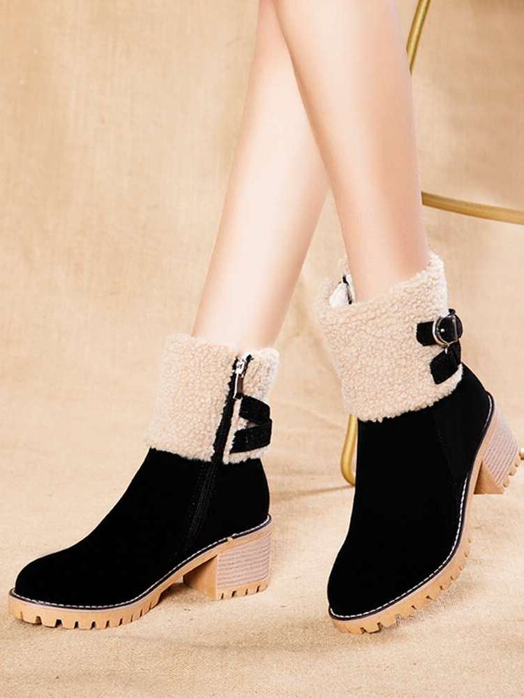 Black Buckle Women Boots 463