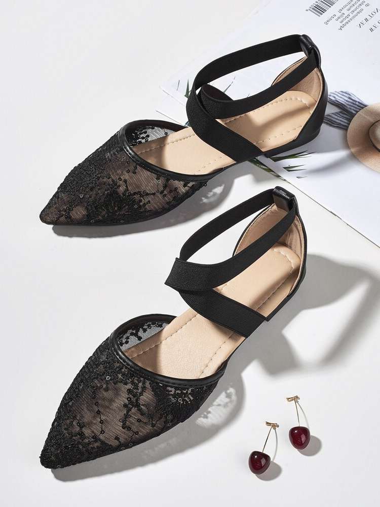  Black Plain Women Flats 3692