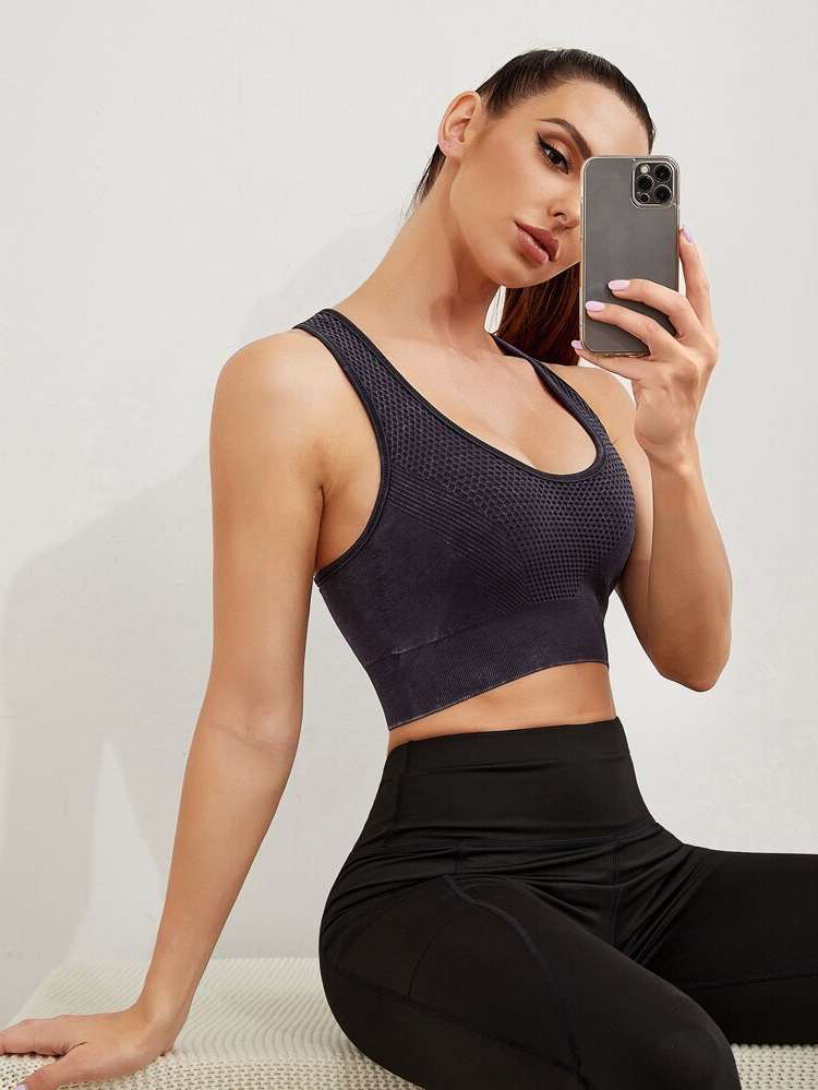  Scoop Neck Black Women Sports Intimates 725