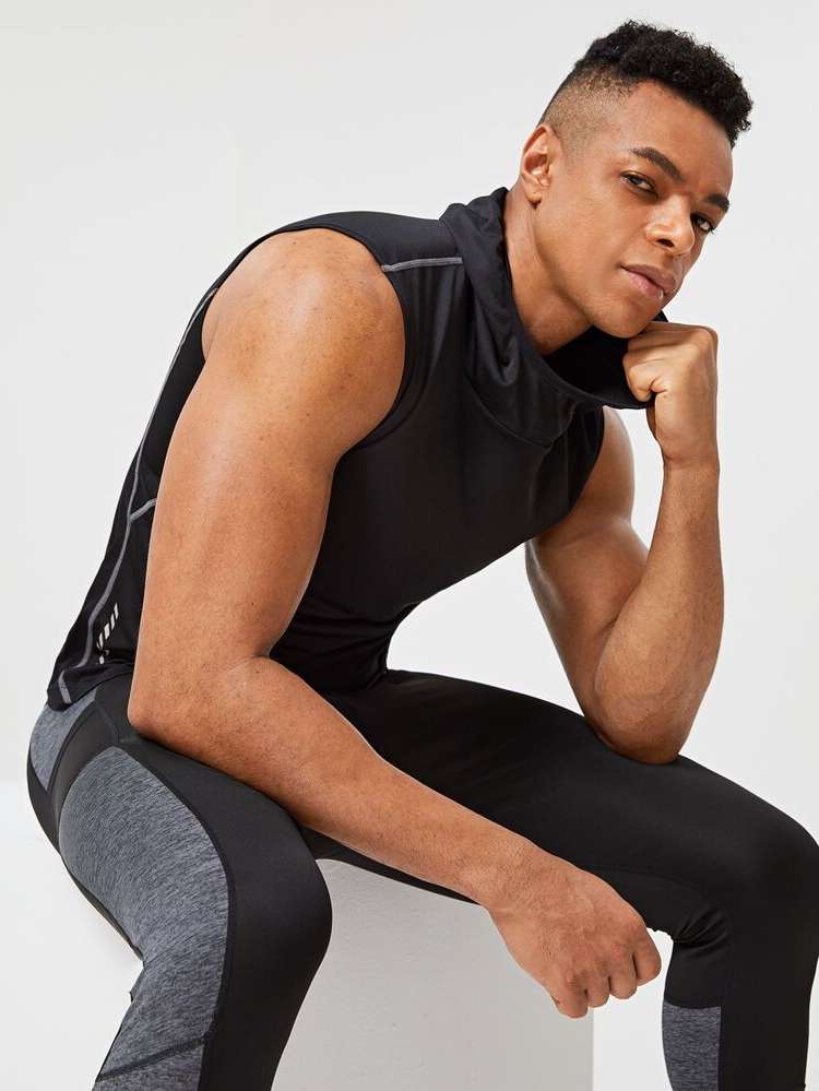 Sleeveless Regular Fit Graphic Men Activewear 6829