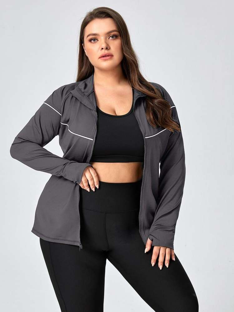  Collar Regular Regular Fit Plus Size Sports Tops 8055