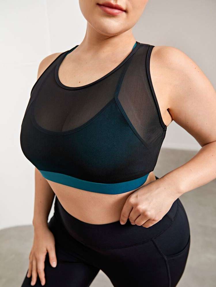  Colorblock Women Plus Activewear 6496