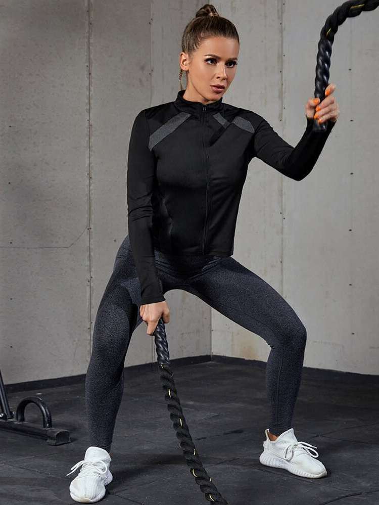  Long Sleeve Zipper Regular Women Activewear 559