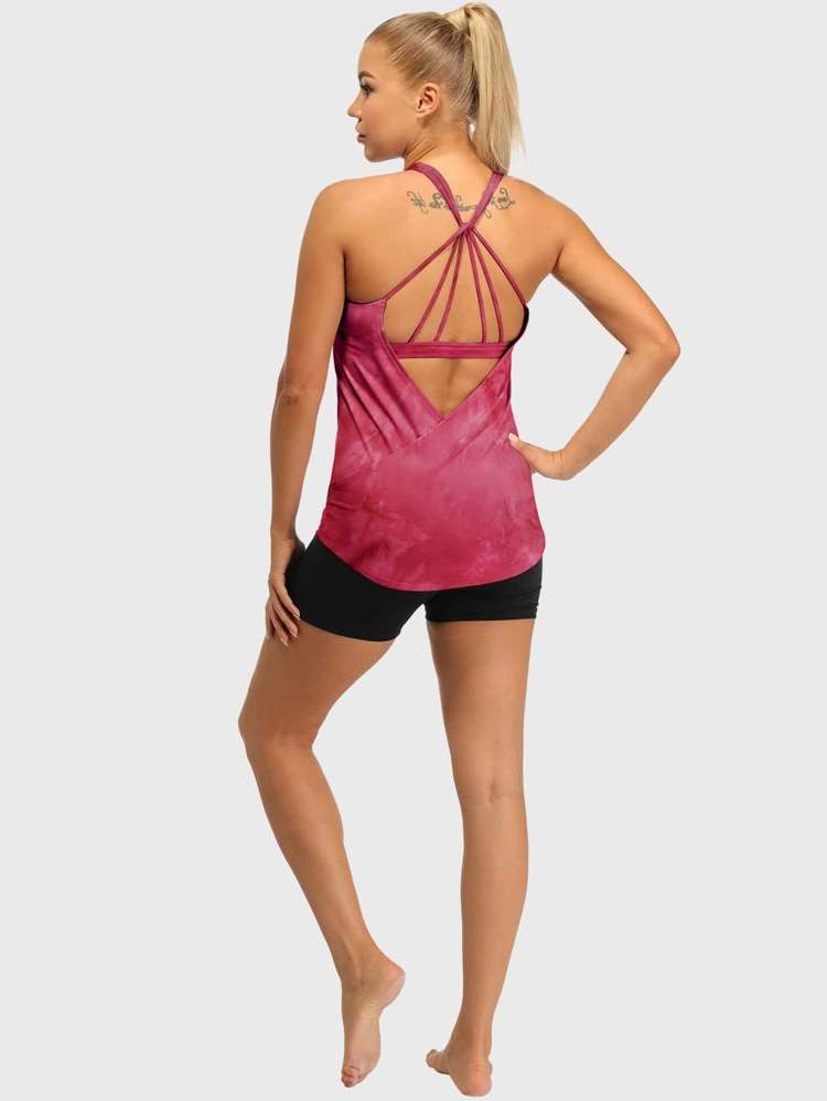 Halter Sleeveless Cut Out Regular Fit Women Active Tops 7012