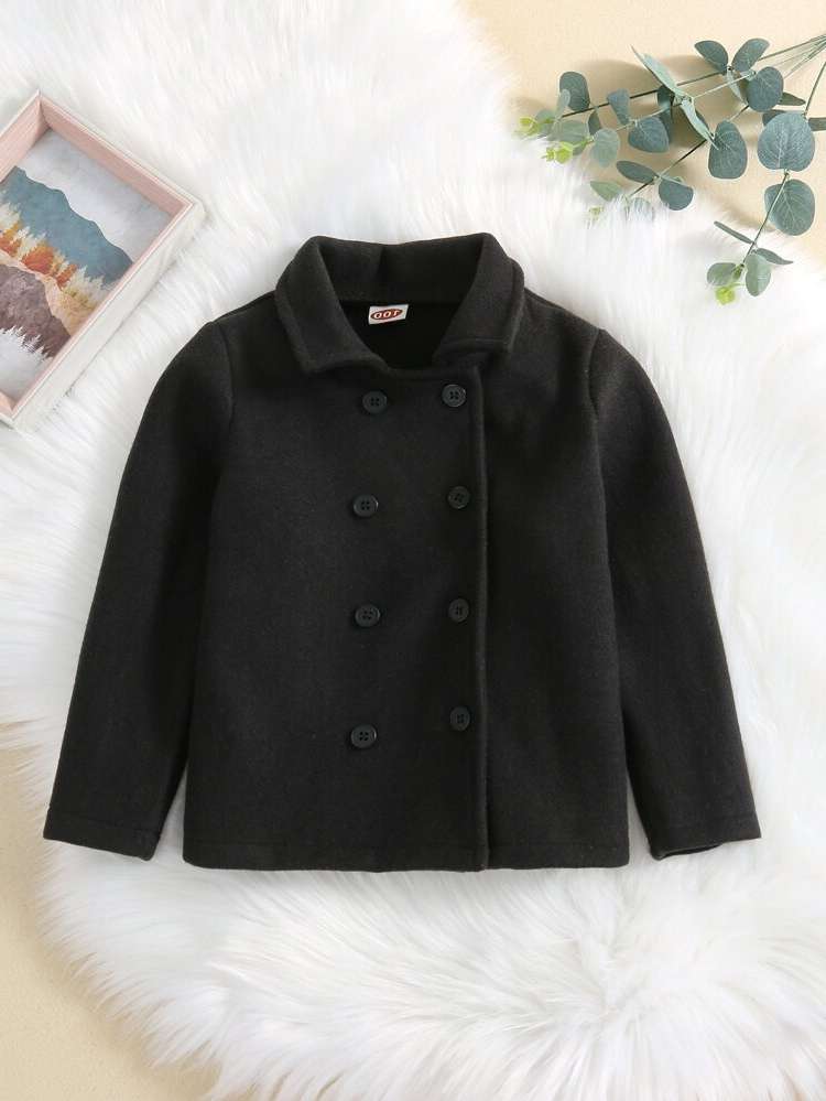 Long Sleeve Black Plain Kids Clothing 4977