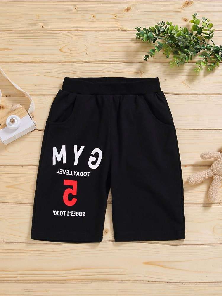  Regular Fit Letter Toddler Boy Shorts 2874