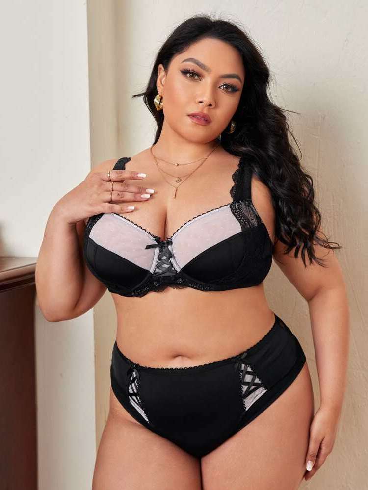  Sexy  Plus Size Bra  Panty Sets 389