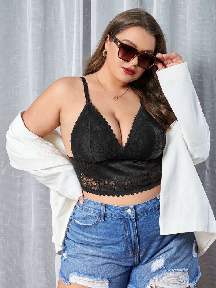 Sexy Plain Plus Size Bras  Bralettes 6043