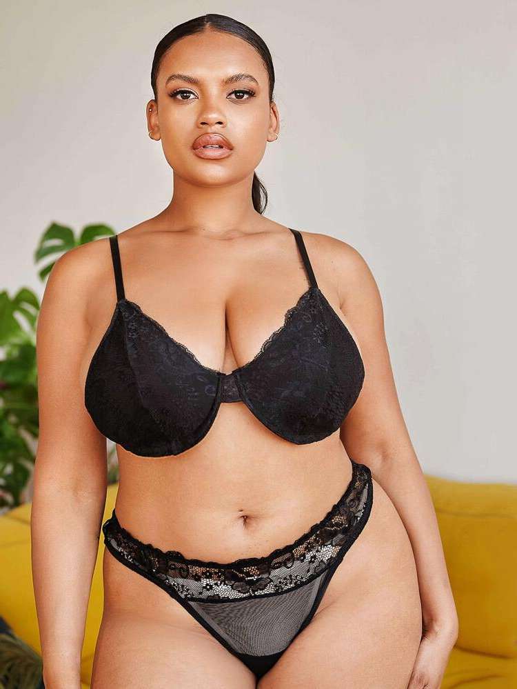   Plus Size Bra  Panty Sets 6806