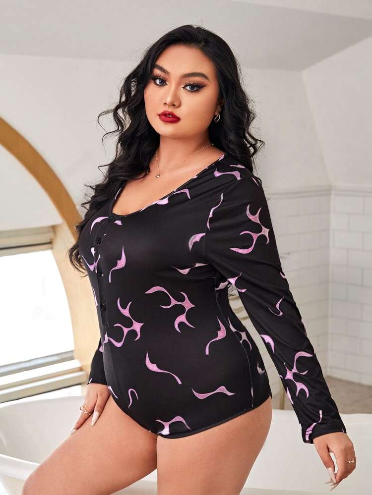 Casual Black Scoop Neck Underwear  Sleepwear 4299