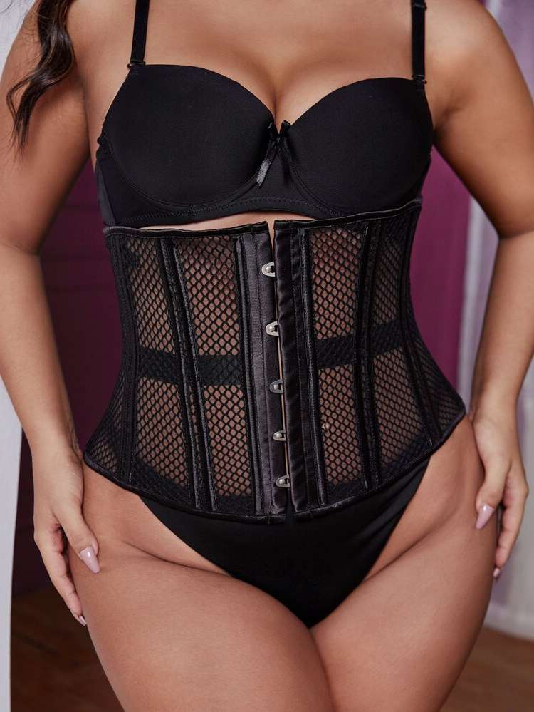  Black Lace Up Women Plus Intimates 7442