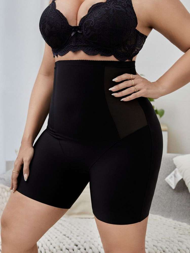 Plain Black  Women Plus Intimates 236