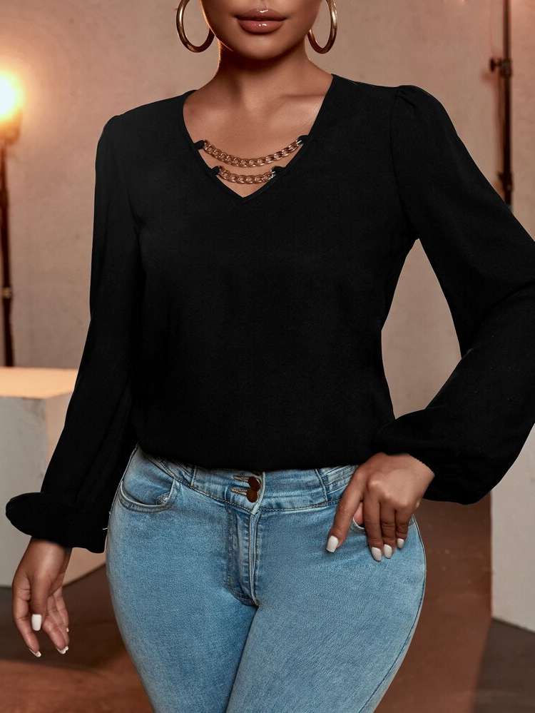 Plain Regular Long Sleeve Casual Women Blouses 987