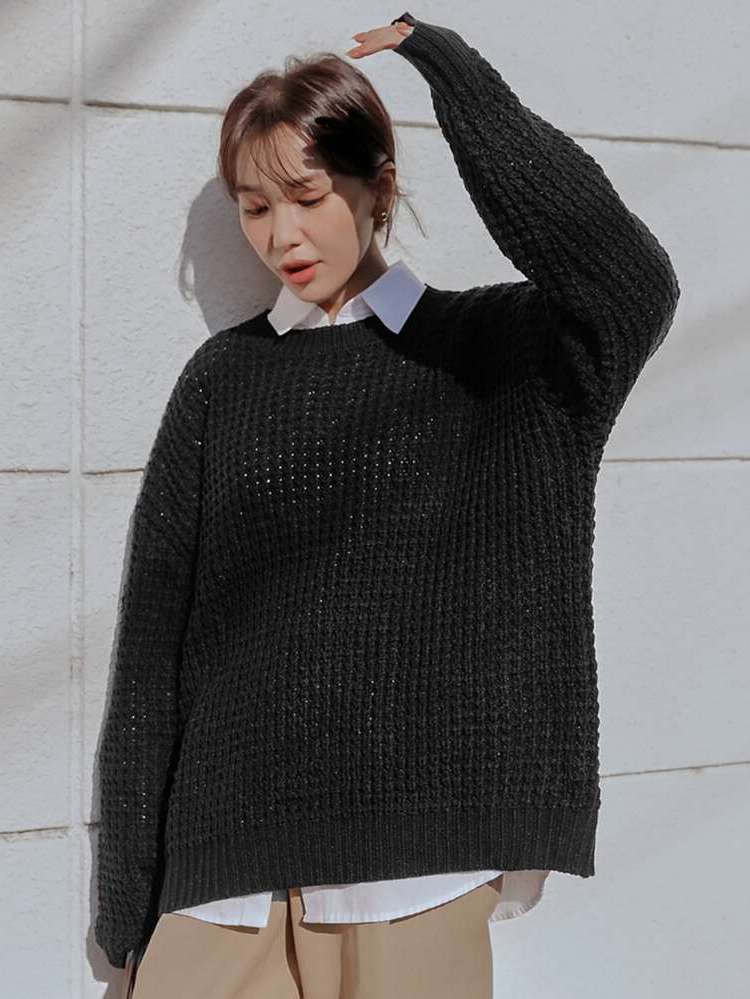  Regular Rib-Knit Long Sleeve Women Clothing 272